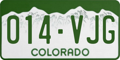 CO license plate 014VJG