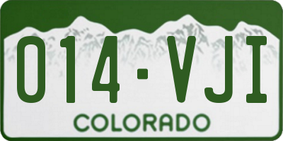 CO license plate 014VJI