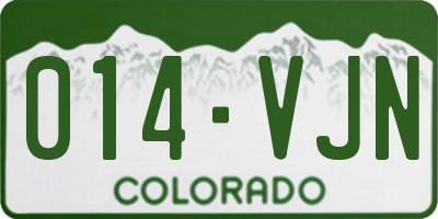 CO license plate 014VJN