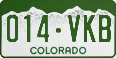 CO license plate 014VKB