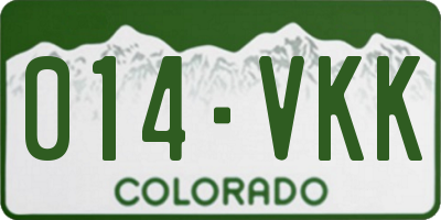 CO license plate 014VKK