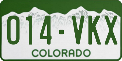CO license plate 014VKX
