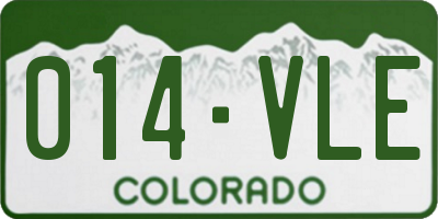 CO license plate 014VLE