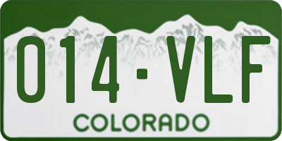 CO license plate 014VLF