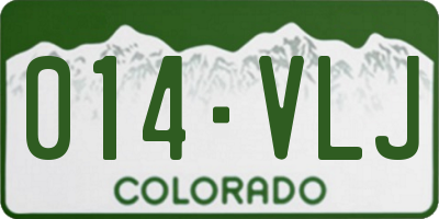 CO license plate 014VLJ