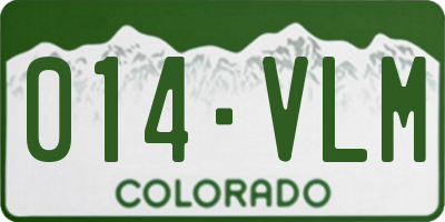CO license plate 014VLM