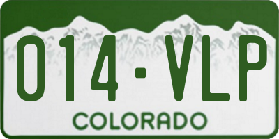 CO license plate 014VLP