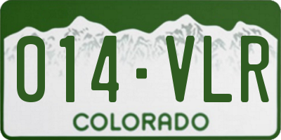 CO license plate 014VLR