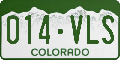 CO license plate 014VLS