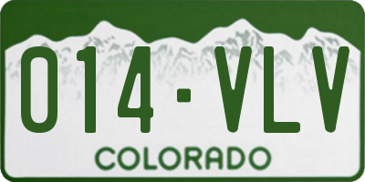 CO license plate 014VLV