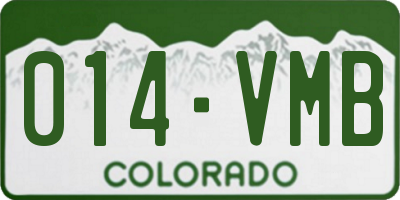 CO license plate 014VMB