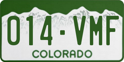 CO license plate 014VMF