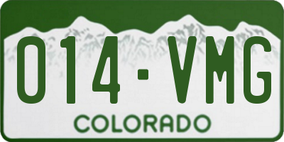 CO license plate 014VMG