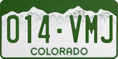 CO license plate 014VMJ