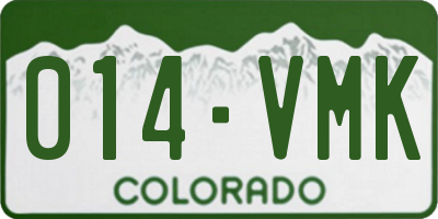 CO license plate 014VMK