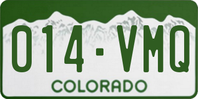 CO license plate 014VMQ