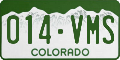 CO license plate 014VMS