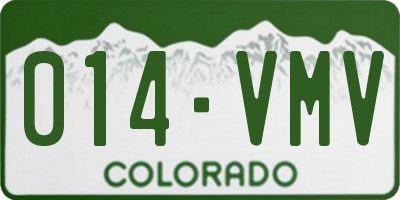 CO license plate 014VMV
