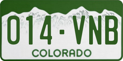 CO license plate 014VNB