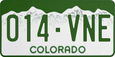 CO license plate 014VNE