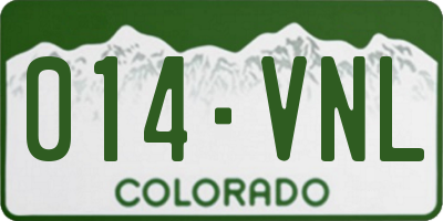 CO license plate 014VNL