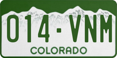 CO license plate 014VNM