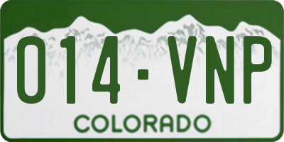 CO license plate 014VNP
