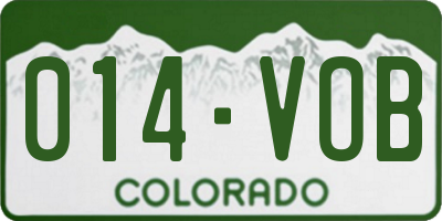 CO license plate 014VOB