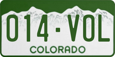 CO license plate 014VOL