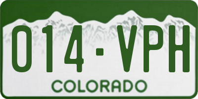 CO license plate 014VPH