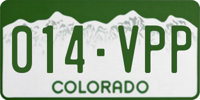 CO license plate 014VPP