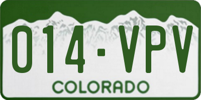 CO license plate 014VPV