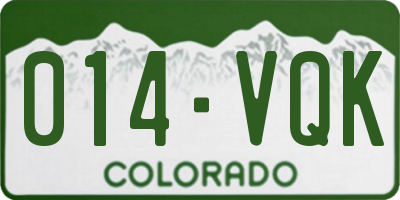 CO license plate 014VQK