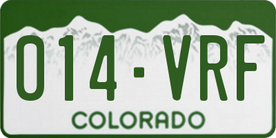 CO license plate 014VRF