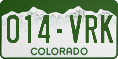 CO license plate 014VRK