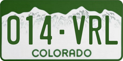 CO license plate 014VRL