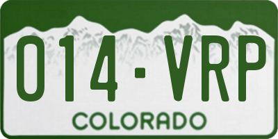CO license plate 014VRP