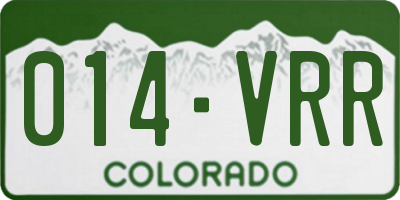 CO license plate 014VRR