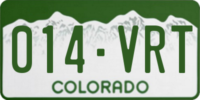 CO license plate 014VRT
