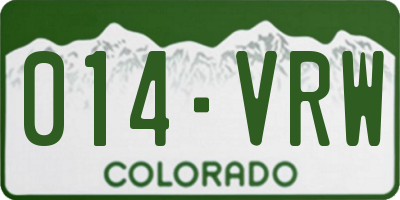 CO license plate 014VRW