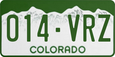 CO license plate 014VRZ