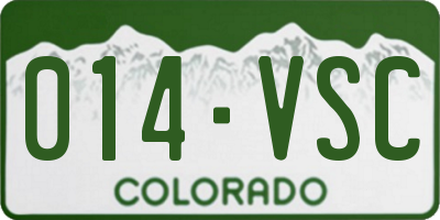 CO license plate 014VSC