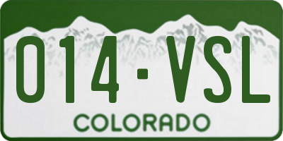 CO license plate 014VSL