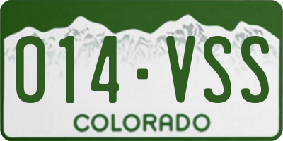 CO license plate 014VSS