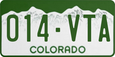 CO license plate 014VTA