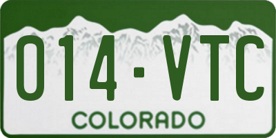 CO license plate 014VTC