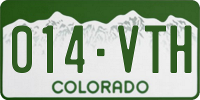 CO license plate 014VTH