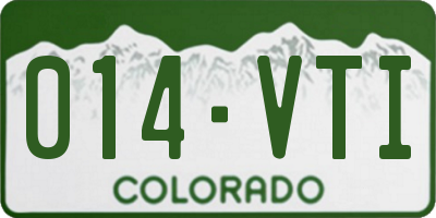 CO license plate 014VTI