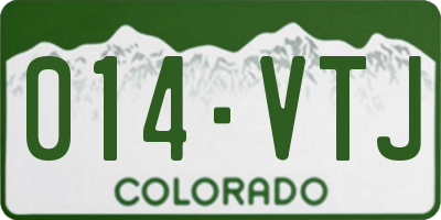 CO license plate 014VTJ
