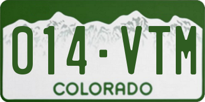 CO license plate 014VTM